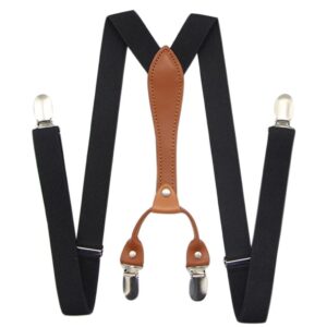 TREXD Suspenders Bow Tie Set for Men Boy Wedding Party Event X-Back 4 Clips Adjustable Trouser Brace Strap Belt Dad Gift (Color : D, Size : 1)