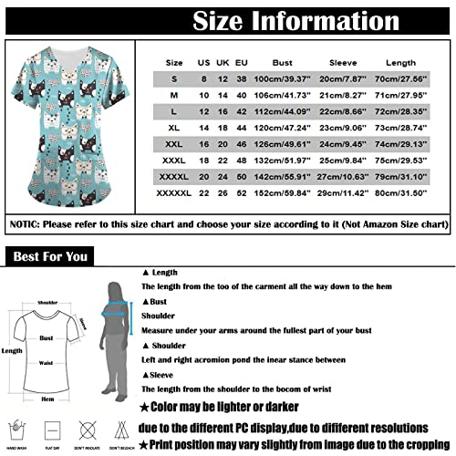 Novelty Working Uniforms Women Cartoon Pattern Mock Neck Short Sleeve Undershirt Plus Size Fleece Pullover Women Gray