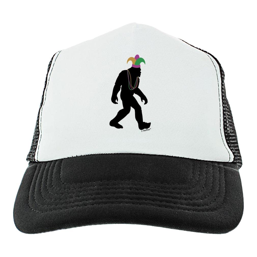 ThisWear Mardi Gras Party Favors Mardi Gras Sasquatch Trucker Hat Black