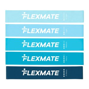 loop resistance bands for working out by flexmate- 5 resistance levels band set- latex fitness bands for physical therapy, strength, weightlifting, crossfit- workout guide included