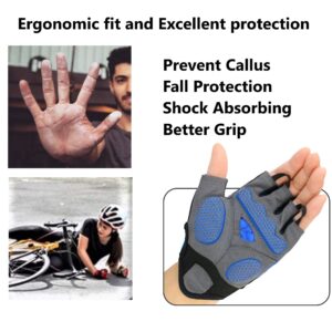 LuxoBike Cycling Gloves Mens Road Bike Gloves for Men-[5MM Gel Pad] Specialized Biking Gloves-[Ultra Breathable] Half Finger Road Bike Bicycle Gloves-[Silicone Antislip] for Cycling