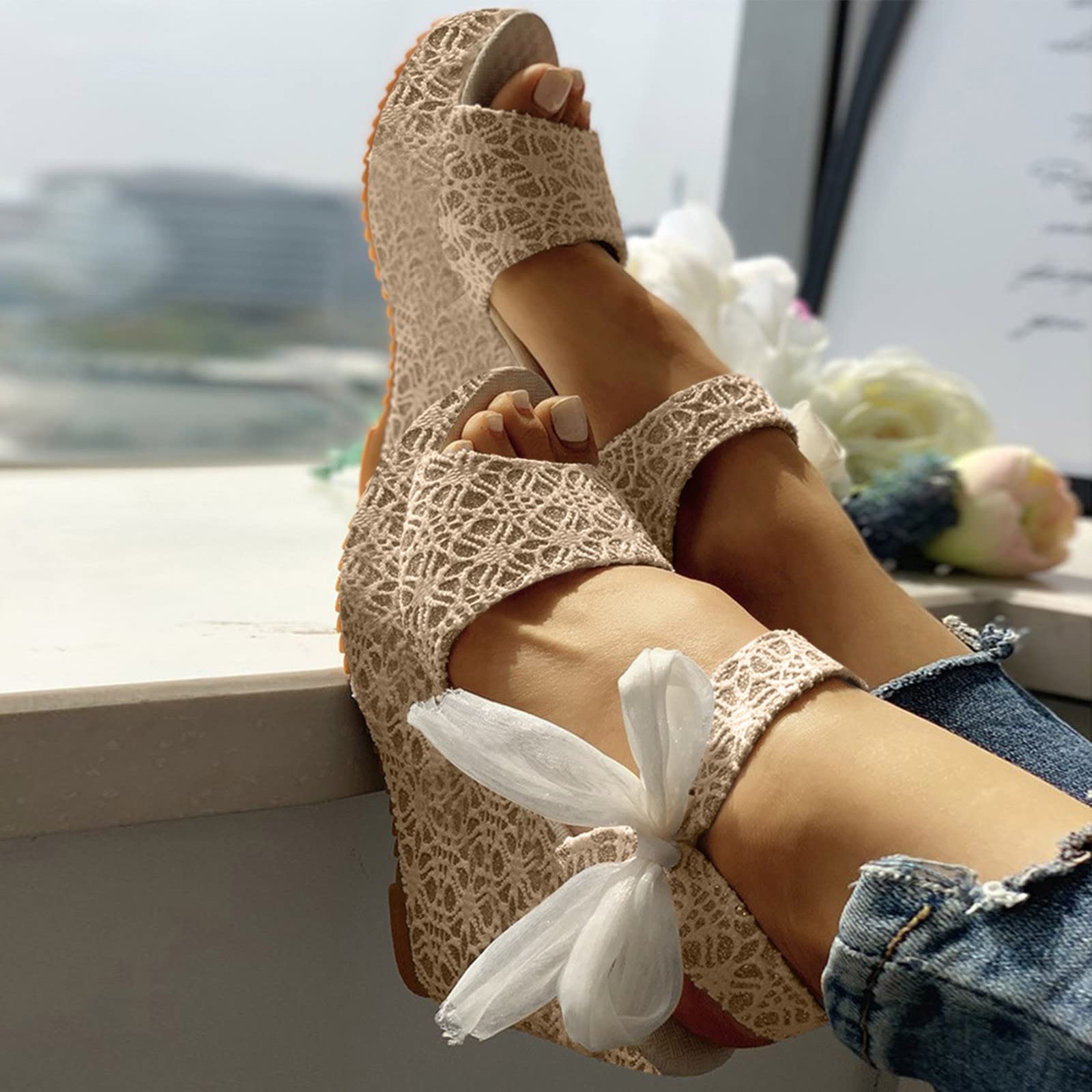 ZHOUXINGB Clear Heels for Women Summer Shoes for Women Heels Fashion Sandals Office Water Shoes White Shoes Knee High Flip Flops Dressy Shoes for Women Dressy Low Heel