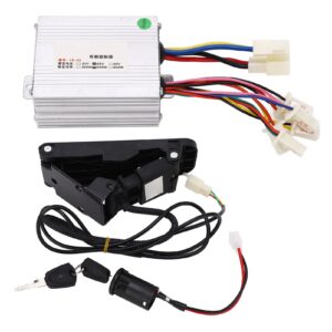 RiToEasysports 36V 500W Electric Controller Kit,Brush Speed Motor Controller with Throttle Pedal for Electric Motorcycle Tricycle