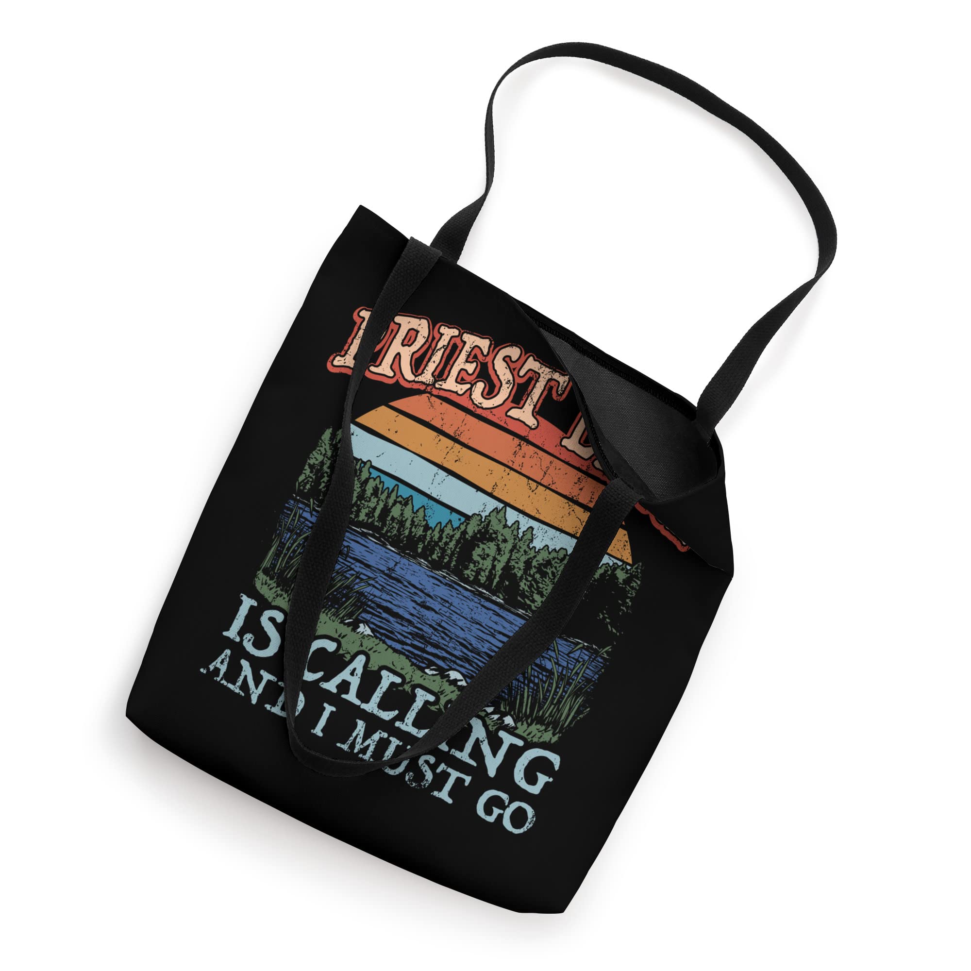 Fishing Boating Camping Retro Lake Vacation Priest Lake Tote Bag