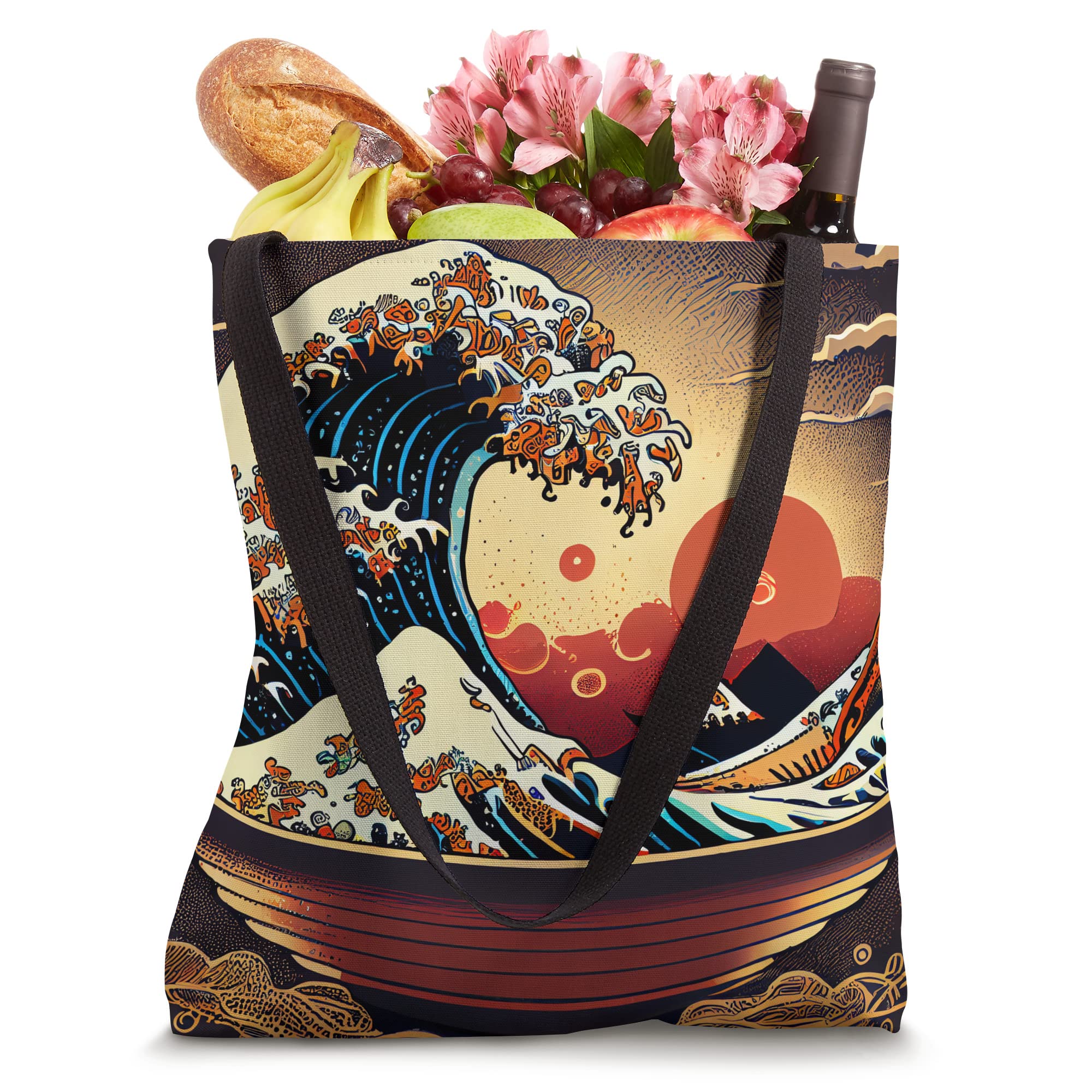 Ramen Great Wave Japan Illustration Tote Bag