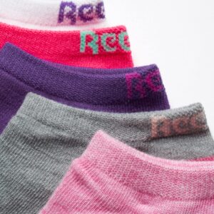 Reebok Girls' Lightweight Comfort Athletic Low Cut Socks (6 Pack), Size Medium, Pink Assorted