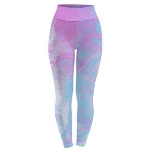 2023 High Waist Workout Leggings for Women Tummy Control Seamless Yoga Pants Tie Dye Joggers Athletic Stretchy Sweatpants Purple