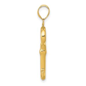 Extel Large 14k Gold Polished 3-D Key Charm