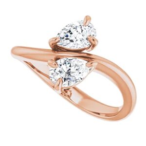 925 Silver,10K/14K/18K Solid Rose Gold Handmade Engagement Ring 3 CT Pear Cut Moissanite Diamond Solitaire Wedding/Gorgeous Gift for/Her Wife Rings