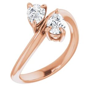 925 Silver,10K/14K/18K Solid Rose Gold Handmade Engagement Ring 3 CT Pear Cut Moissanite Diamond Solitaire Wedding/Gorgeous Gift for/Her Wife Rings