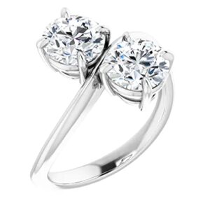 925 Silver,10K/14K/18K Solid White Gold Handmade Engagement Ring 3 CT Round Cut Moissanite Diamond Solitaire Wedding/Gorgeous Gift for/Her Wife Rings