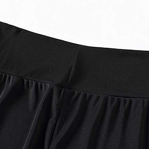 Petite Yoga Pants for Women Petite Length Casual Women's Leg Pants Yoga Bell Wide Long Waist Bottom High Palazzo Yoga Black