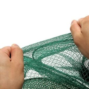 TPALPKT Folding Round Nylon Mesh Metal Frame Crab Fishing Net Bait Trap Cast Tackle Minnow Crawdad Shrimp Fishing Landing Accessory