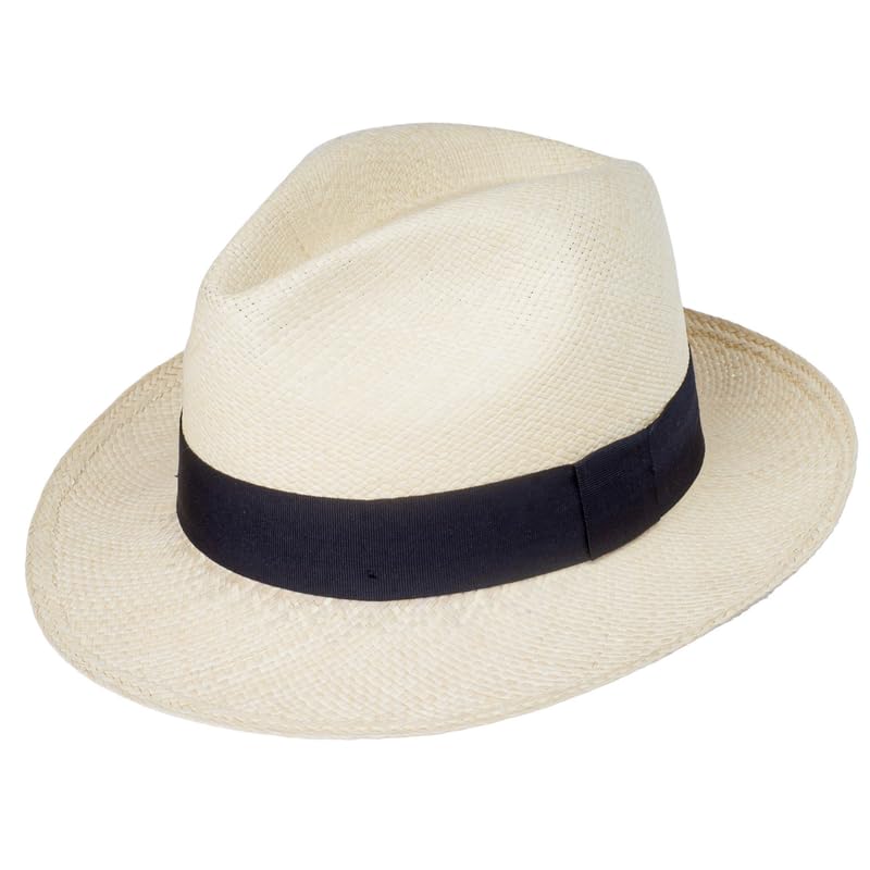 Bigalli Puerto Cayo Original Panama Hat for Women Men Summer & Beach Hat, Center Dent Shape with Grosgrain Ribbon, Toquilla Straw Grade 3 | UV Protection SPF 30 | Sun Fedora Hats | Natural X Large