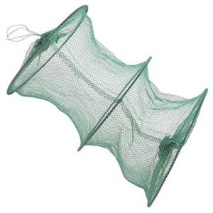 TPALPKT Folding Round Nylon Mesh Metal Frame Crab Fishing Net Bait Trap Cast Tackle Minnow Crawdad Shrimp Fishing Landing Accessory