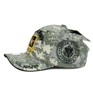 US Army Hat Army Embroidery Military Official Licensed Adjustable Baseball Cap (ACU - Star Logo)