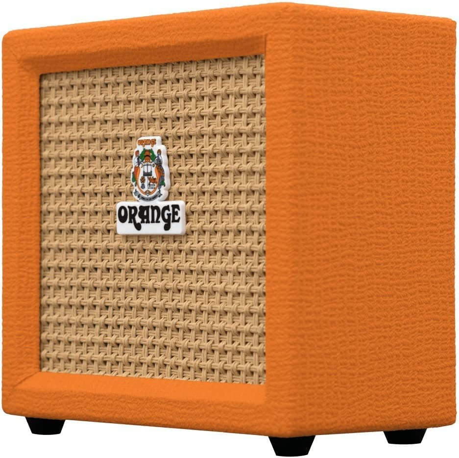 Orange Amps Crush Mini 3W Guitar Amp Combo Set with Power Adapter, Pig Hog Instrument Cable, 24x Guitar Picks, Battery & Liquid Audio Polishing Cloth - Portable Mini Amplifier, Guitar Amplifier