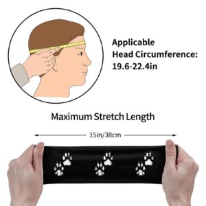 Workout Headbands for Men Women Dog Paw Print Fashion Hair Bands Cycling Sweat Bands