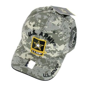 US Army Hat Army Embroidery Military Official Licensed Adjustable Baseball Cap (ACU - Star Logo)