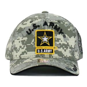 US Army Hat Army Embroidery Military Official Licensed Adjustable Baseball Cap (ACU - Star Logo)