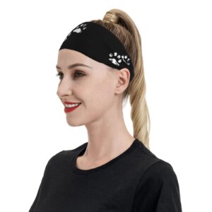 Workout Headbands for Men Women Dog Paw Print Fashion Hair Bands Cycling Sweat Bands