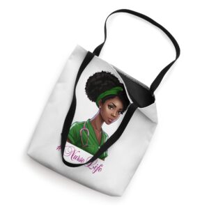 Nurse Life Black Nurse Afro Black Girl Black History Month Tote Bag