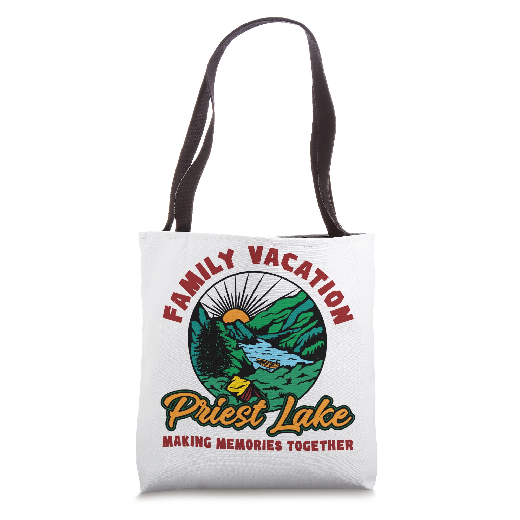 Fishing Camping Lake Family Vacation Priest Lake Tote Bag