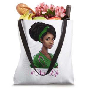 Nurse Life Black Nurse Afro Black Girl Black History Month Tote Bag