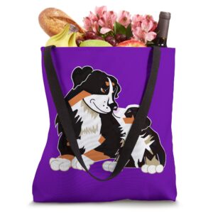 Berner Baby Berner Bernese Mountain Dog with Puppy Tote Bag