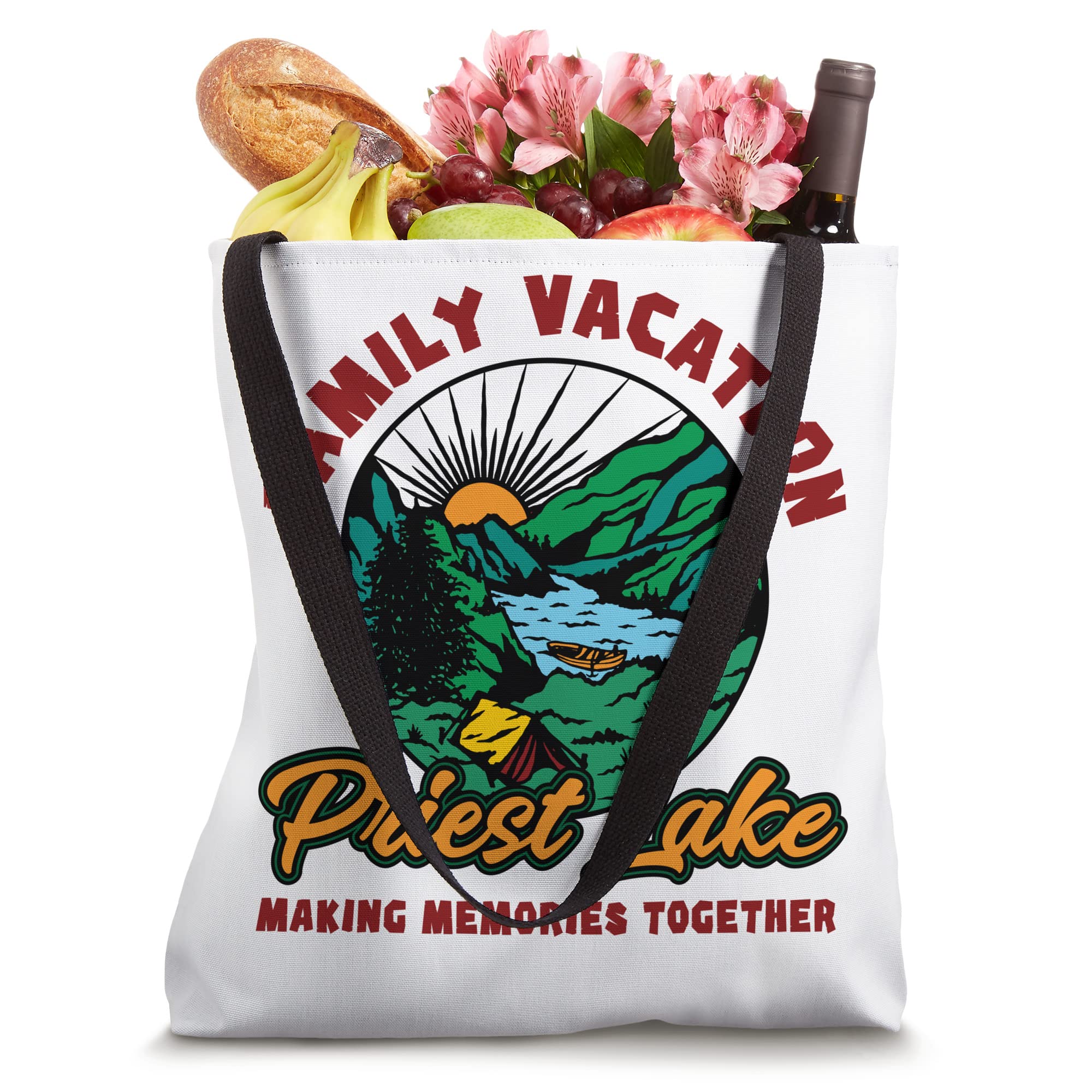 Fishing Camping Lake Family Vacation Priest Lake Tote Bag