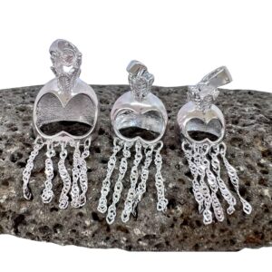 Zero Gravity Hawaii Hawaiian Jewelry Solid Sterling Silver Makaki'i Ikaika Warrior Helmet (Small)