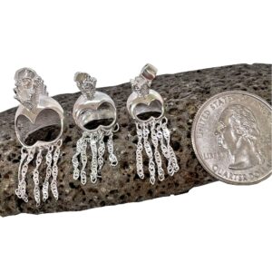 Zero Gravity Hawaii Hawaiian Jewelry Solid Sterling Silver Makaki'i Ikaika Warrior Helmet (Small)