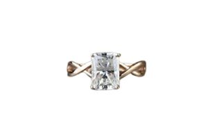 bebold 1ct radiant cut moissanite engagement ring for women rose gold plated infinity solitaire