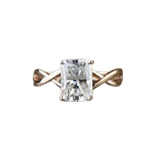 BeBold 1ct Radiant Cut Moissanite Engagement Ring for Women Rose Gold Plated Infinity Solitaire