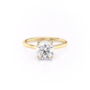 6.50MM Moissanite Engagement Wedding Ring for Women Classic 4-Prong Engagement Ring Graduated Side Stones Promise Bridal Ring Hidden Halo ring 18K Solid Gold bridal sets wedding rings Customized Ring For Her (18K Yellow Gold, 3.5)