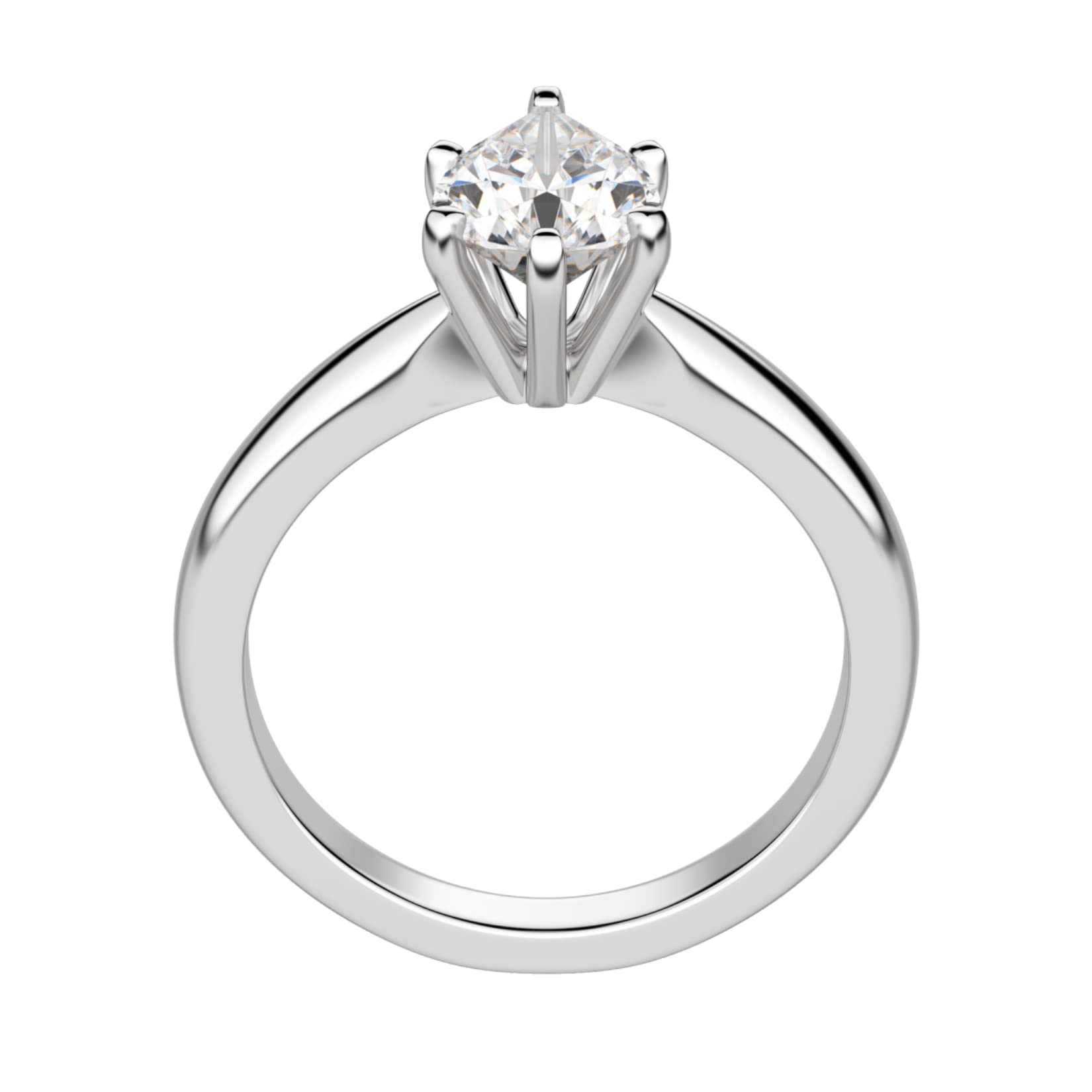 Gemone diamonds Moissanite Engagement Ring In Solid 14K White Gold & 925 Sterling Silver 2 CT Pear Cut Solitaire Women's Ring Wedding Ring Anniversary Ring Gift (White Gold, 12.5)