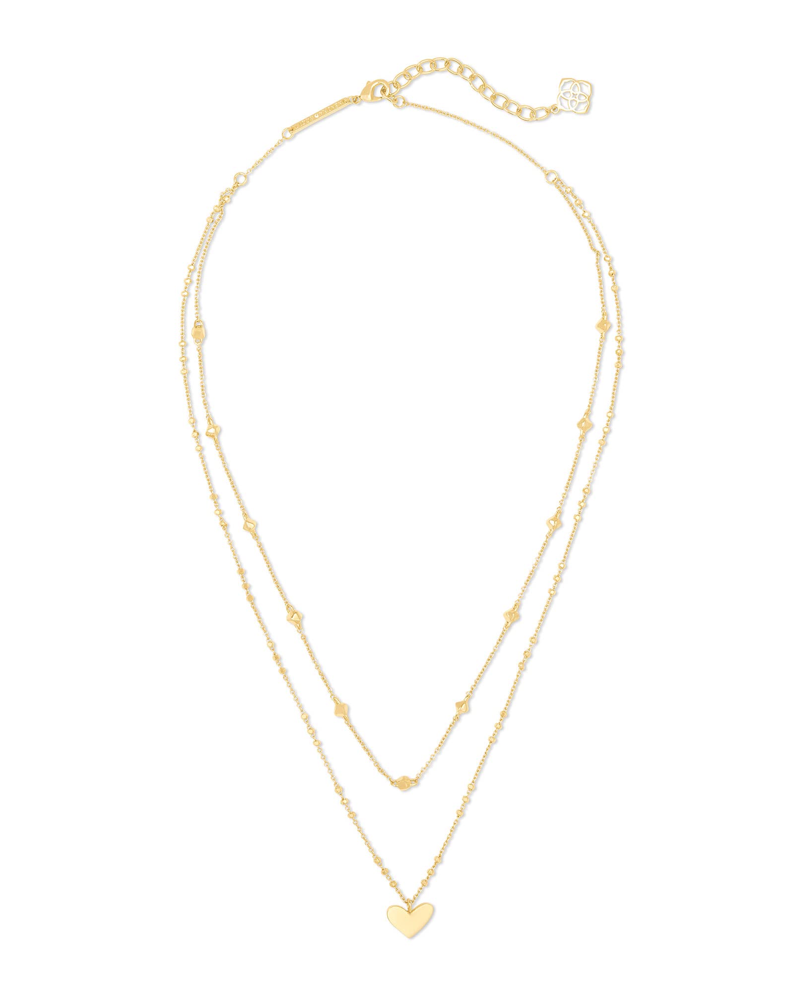 Kendra Scott Ari Heart Multistrand Necklace in 14k Gold-Plated Brass, Fashion Jewelry for Women