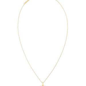 Kendra Scott Ari Pave Heart 18k Gold Vermeil Charm Necklace in White Diamond, Fine Jewelry for Women