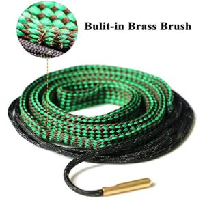 Calicob 2PCS Cleaning Snake for 7.62 .308 .300 30-30 30-06 .30 Rifle Barrel Snake Bore Rope Brush for Rifle Pistol, Easy to Use Reusable Cleaning Snakes One Pull