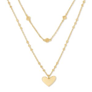 Kendra Scott Ari Heart Multistrand Necklace in 14k Gold-Plated Brass, Fashion Jewelry for Women