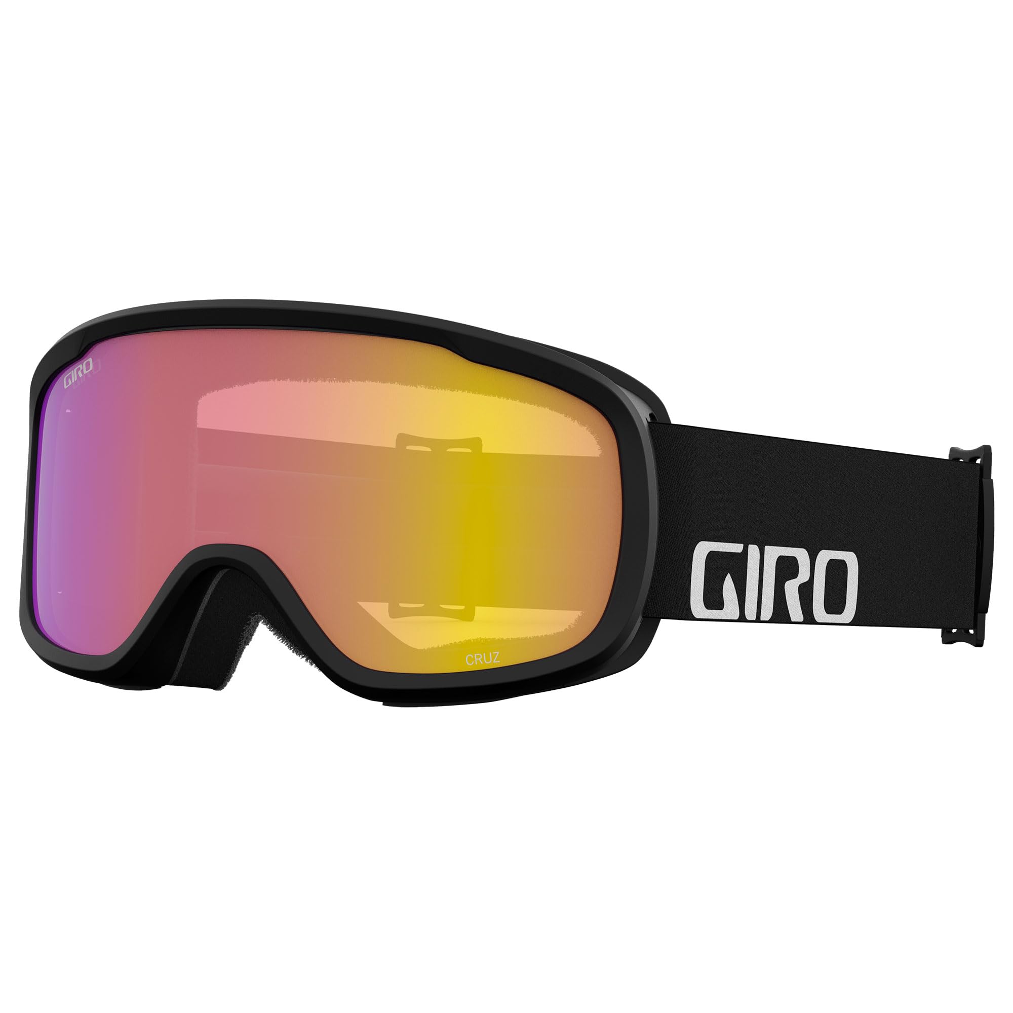 Giro Cruz Asian Fit Ski Goggles - Snowboard Goggles for Men, Women & Youth - Anti-Fog - OTG - Black Wordmark Strap with Yellow Boost Lens