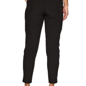 RBX Women's Quick Drying Woven Ankle Pant with Pockets Ribbed Side Jet Black S