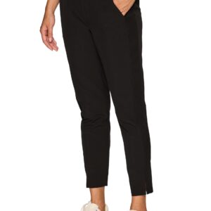 RBX Women's Quick Drying Woven Ankle Pant with Pockets Ribbed Side Jet Black S