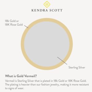 Kendra Scott Ari Pave Heart 18k Gold Vermeil Charm Necklace in White Diamond, Fine Jewelry for Women