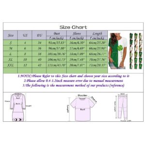 CGGMVCG Womens St Patricks Day Shirt Women's Casual Printed Short-Sleeve T-Shirt Top Green Shirts for Women, Z02 Green, XXL