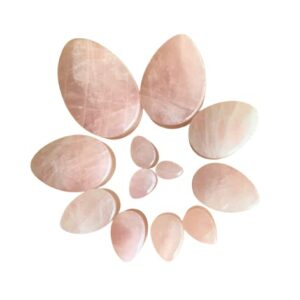 ssh 0g (8 mm) Teardrop Ear Piercing Gauges Rose Quartz Stone Plugs PAIR