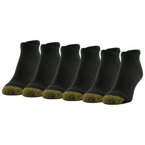 goldtoe women's vacay cushion tab socks, 6-pairs, black, medium