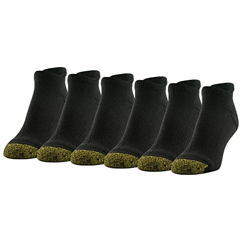 GOLDTOE Women's Vacay Cushion Tab Socks, 6-Pairs, Black, Medium