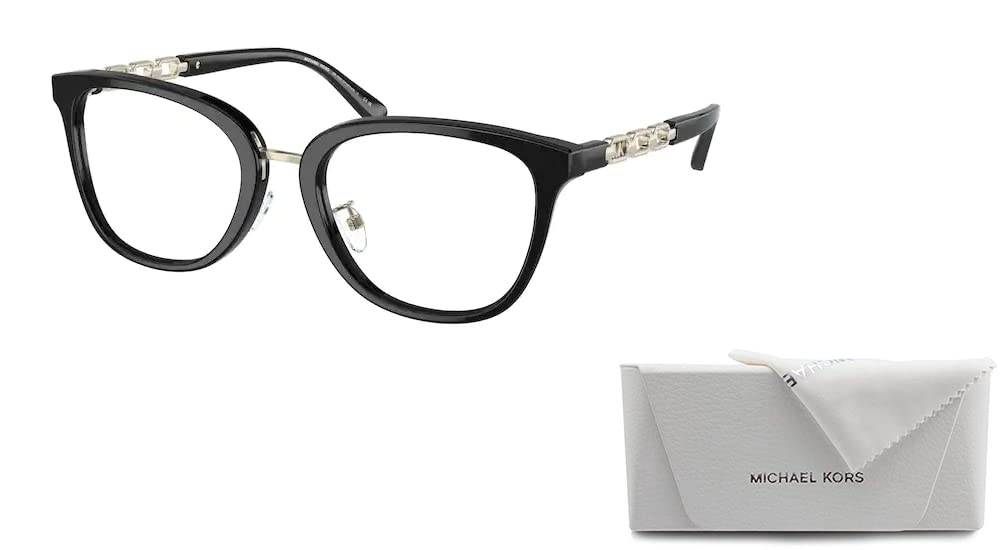 Michael Kors Innsbruck MK4099 3005 52MM Black Square Eyeglasses for Women + BUNDLE With Designer iWear Eyewear Kit