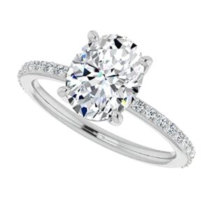 14K Gold 3 CT Oval Cut VVS1 Colorless Moissanite Engagement Ring for Women Bridal Set Handmade Diamond Wedding Ring for Gifts (4)